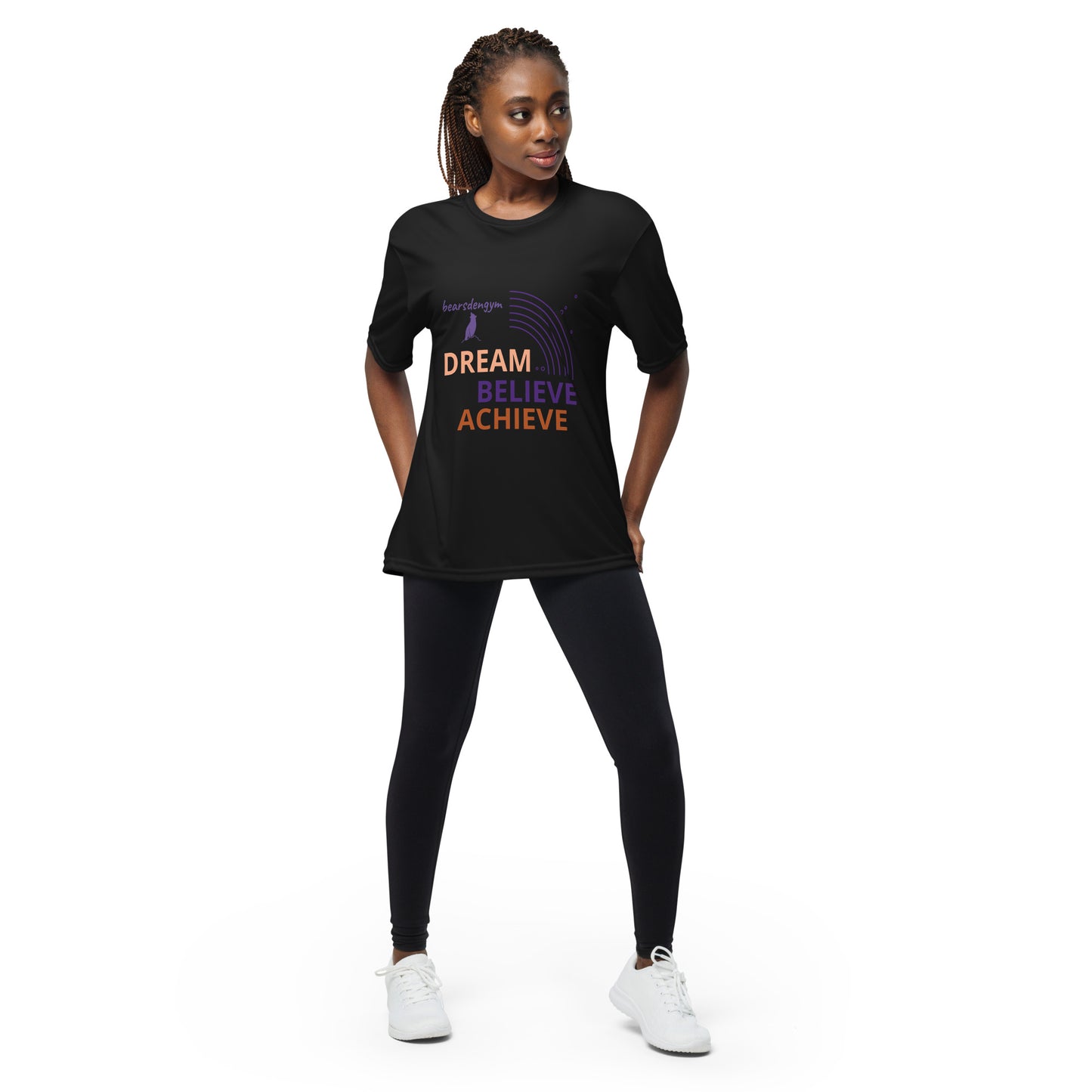 Dream Believe Achieve Performance crew neck t-shirt