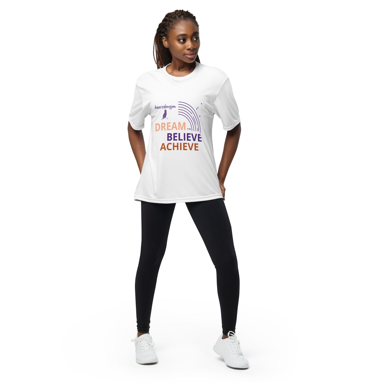 Dream Believe Achieve Performance crew neck t-shirt