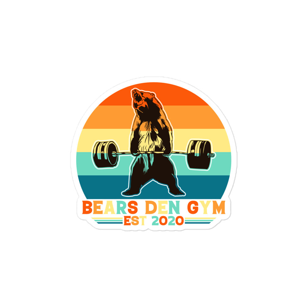 Bears Den Gym Retro Logo stickers