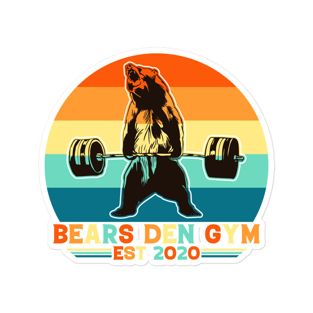 Bears Den Gym Retro Logo stickers